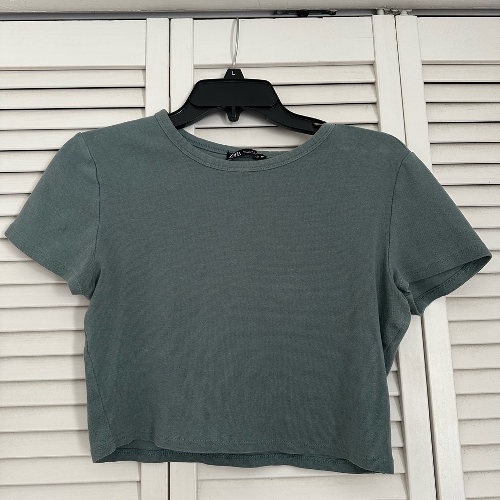 Zara Teal Crop Top